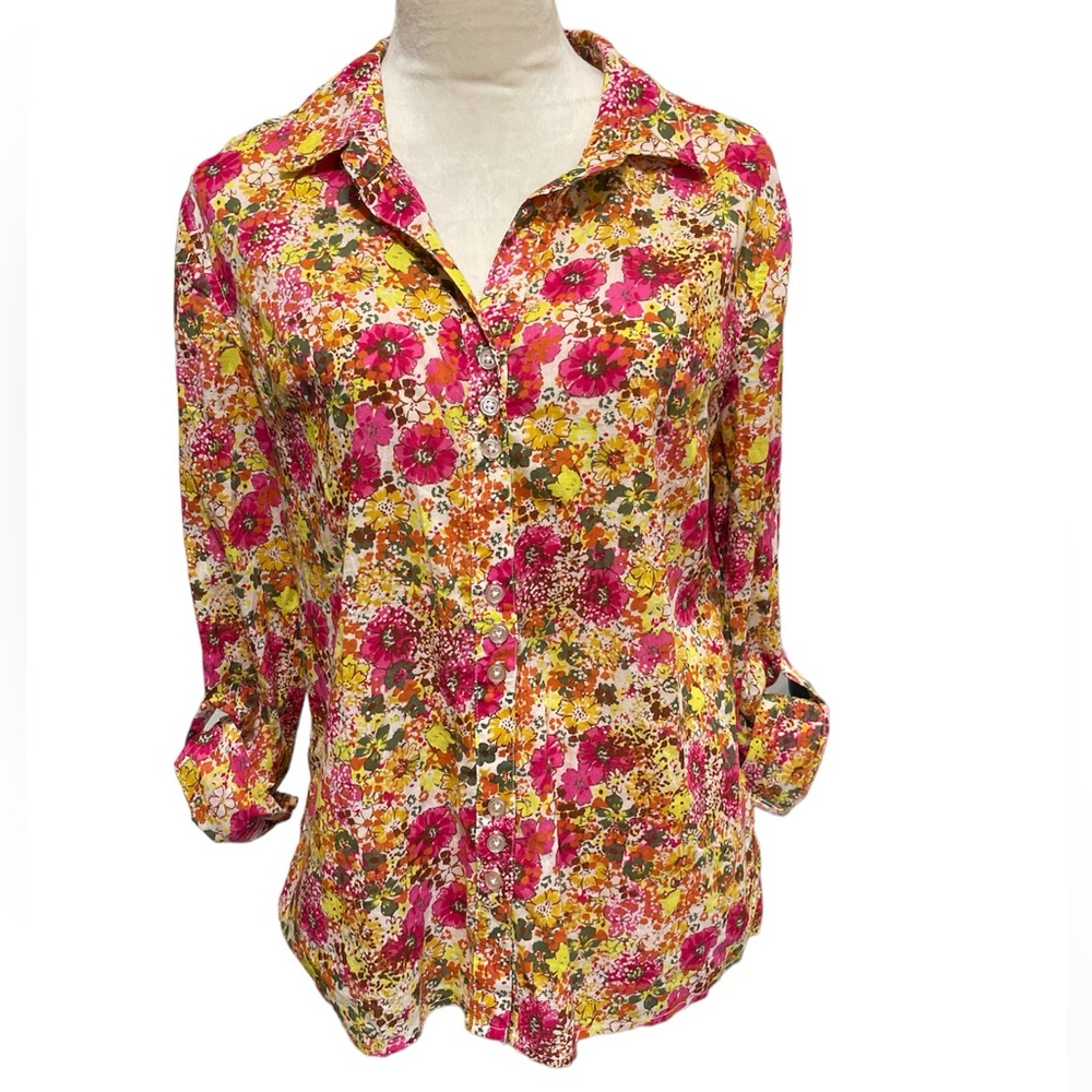 Kut From The Kloth Button Down Floral Blouse
